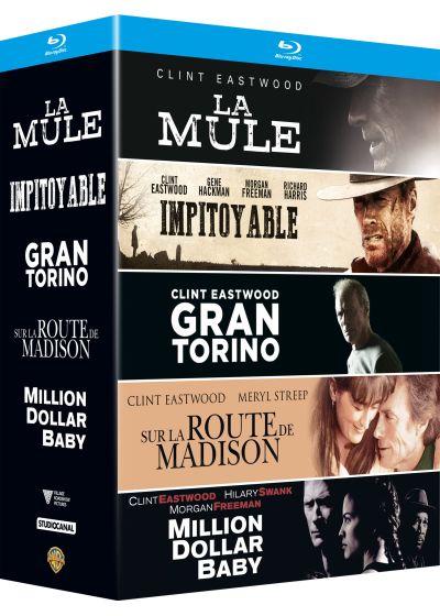 Clint Eastwood acteur - Coffret : La Mule + Gran Torino + Million Dollar Baby + Impitoyable + Sur la route de Madison (Pack) - Blu-ray
