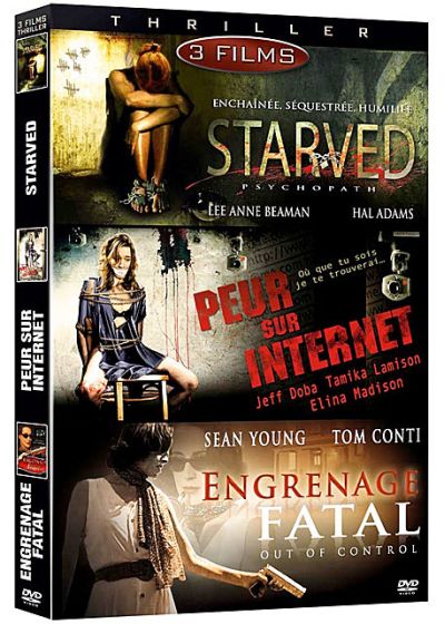 Thriller - Coffret 3 films : Psychopath + Peur sur Internet + Engrenage fatal (Pack) - DVD