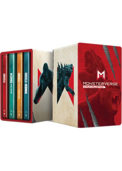 MonsterVerse (Godzilla/Kong) - Collection 4 films : Godzilla + Godzilla : Roi des monstres + Kong : Skull Island + Godzilla vs Kong (4K Ultra HD + Blu-ray - Édition boîtier SteelBook) - 4K UHD