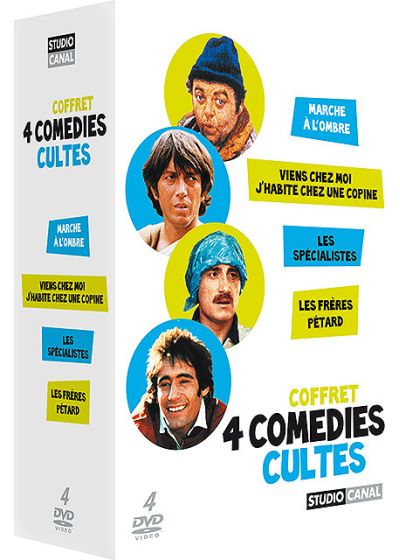 Coffret 4 comédies cultes - Marche à l'ombre + Viens chez moi j'habite chez une copine + Les spécialistes + Les frères Pétard (Pack) - DVD