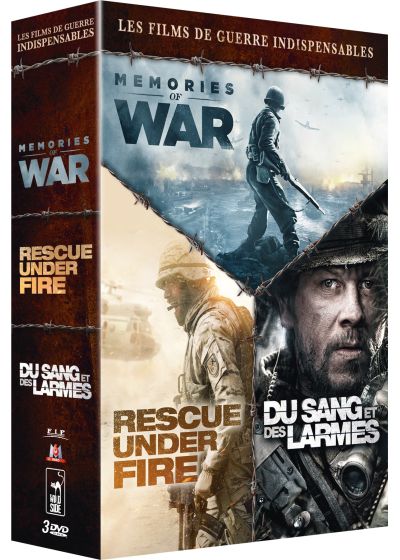Coffret Guerre : Rescue Under Fire + Memories of War + Du sang et des larmes (Pack) - DVD