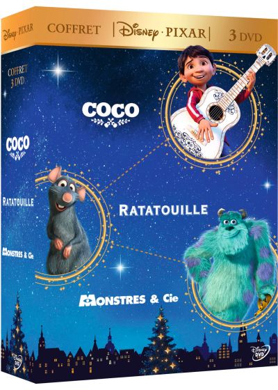 Coffret Disney Pixar 3 DVD : Coco + Ratatouille + Monstres & Cie (Pack) - DVD