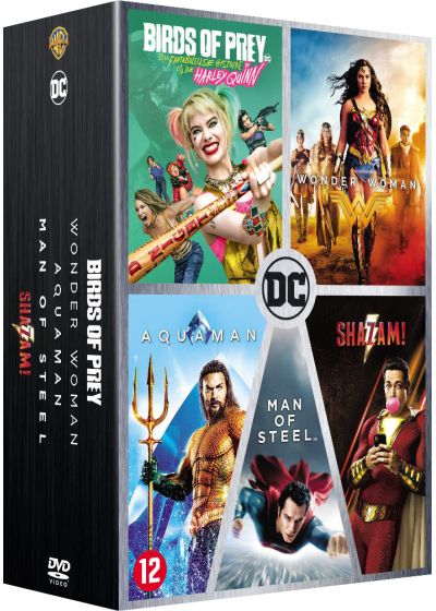 DC Universe - Coffret 5 films : Birds of Prey et la fantabuleuse histoire de Harley Quinn + Shazam! + Aquaman + Wonder Woman + Man of Steel (Pack) - DVD
