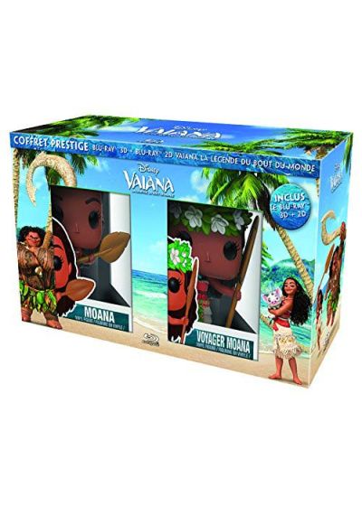 Vaiana, la légende du bout du monde (Édition Prestige - Blu-ray 3D + Blu-ray 2D + Figurines Pop! (Funko) de Vaiana voyageuse et Vaiana avec pagaie - Édition exclusive Amazon limitée) - Blu-ray 3D