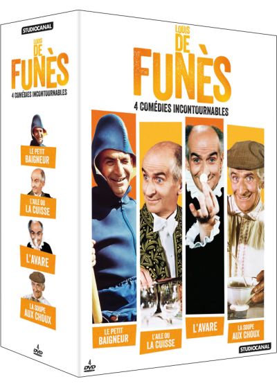 Louis de Funès - 4 comédies incontournables : La Soupe aux choux + L'Aile ou la cuisse + L'Avare + Le Petit baigneur