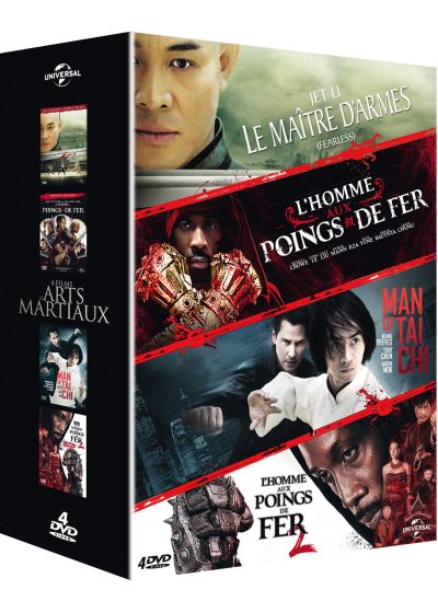 4 films d'arts martiaux : Le maître d'armes + L'homme aux poings de fer + Man of Tai Chi + L'homme aux poings de fer 2 (Pack) - DVD