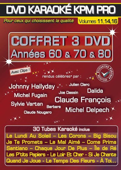DVDFr - DVD Karaoké KPM Pro - Coffret 3 DVD : Années 60 & 70 & 80 (Pack) -  DVD