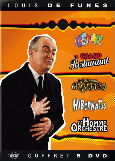 Louis de Funès - 5 films cultes : Le grand restaurant + Oscar + Hibernatus + L'homme orchestre + La folie des grandeurs - DVD