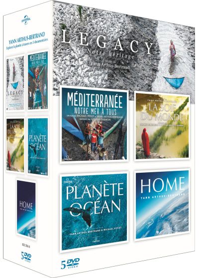 Coffret Yann Arthus Bertrand : Home + Planète océan + La Soif du monde + Méditerranée, notre mer à tous + Legacy, notre héritage (Pack) - DVD