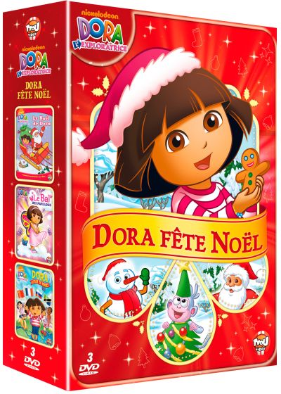 Dora l'exploratrice - Coffret Dora fête Noël : Le Noël de Dora + Le bal des papillons + Dora autour du monde (Pack) - DVD