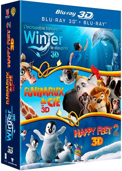 L'Incroyable histoire de Winter le dauphin 3D + Animaux & Cie en 3D + Happy Feet 2 3D (Pack) - Blu-ray 3D