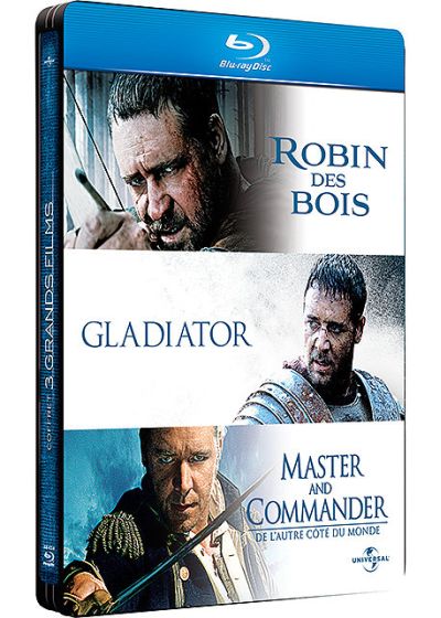 Russell Crowe - 3 grands films : Robin des Bois + Gladiator + Master and Commander (Pack Collector boîtier SteelBook) - Blu-ray