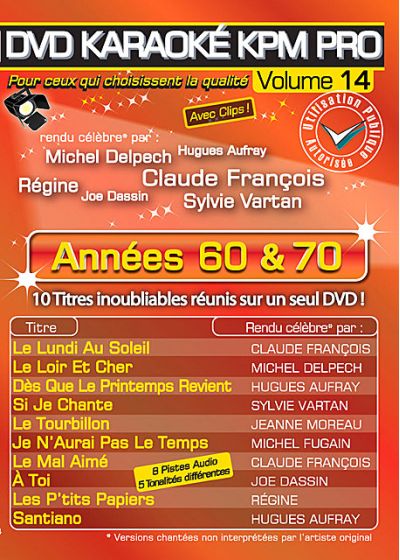 DVD Karaoké KPM Pro - Vol. 14 : Années 60 & 70 - DVD