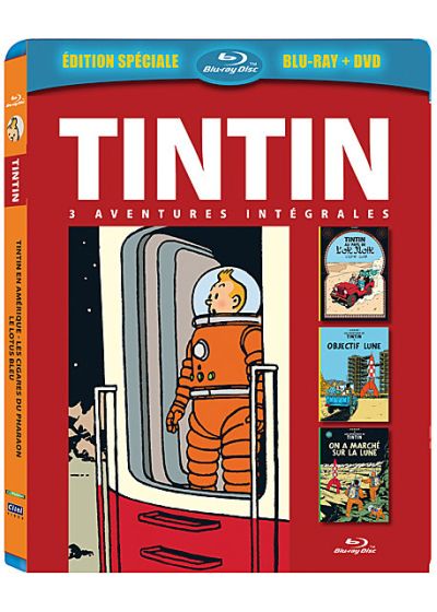 Tintin - 3 aventures - Vol. 5 : Objectif Lune + On a marché sur la Lune + Tintin au pays de l'or noir (Combo Blu-ray + DVD) - Blu-ray