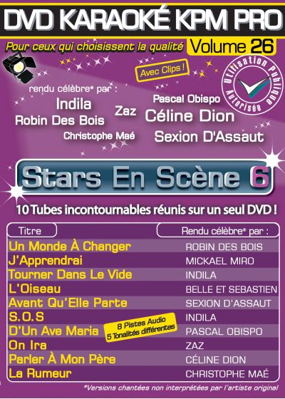 DVD Karaoké KPM Pro - Vol. 26 : Stars en scène 6 - DVD