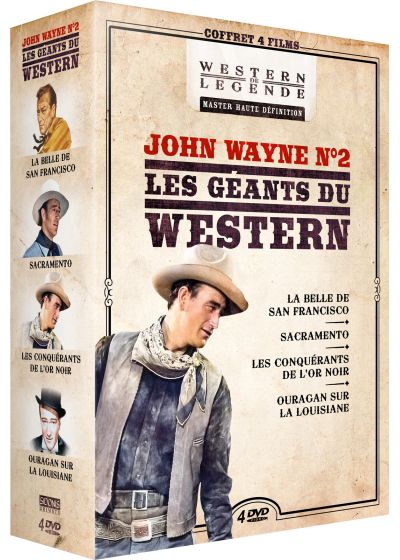 John Wayne n°2 - Les Géants du Western : Ouragan sur la Louisiane + Sacramento + Les Conquérants de l'or noir + La Belle de San Francisco (Pack) - DVD