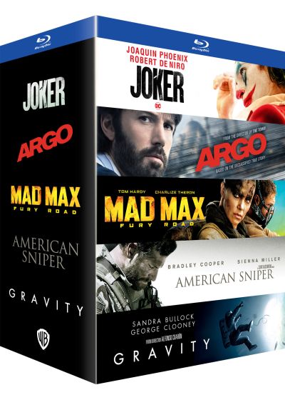 Coffret 5 films : Joker + Argo + Mad Max : Fury Road + American Sniper + Gravity (Pack) - Blu-ray