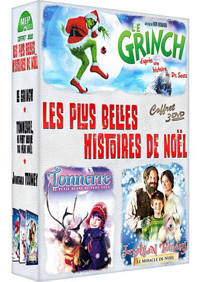 Les Plus belles histoires de Noël - Coffret 3 films : Le Grinch + Tonnerre, le petit renne du Père Noël + Jonathan Toomey - Le miracle de Noël (Pack) - DVD