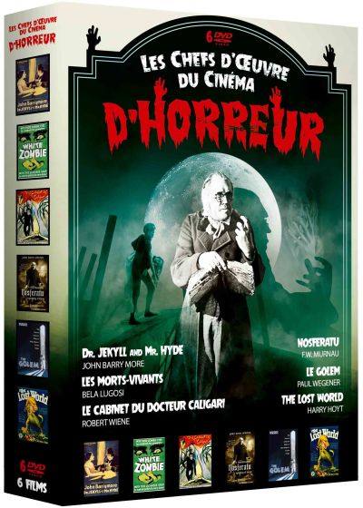 Les chefs-d'oeuvre du cinéma d'horreur : Dr. Jekyll and Mr. Hyde + Les morts-vivants + Le cabinet du docteur Caligari + Nosferatu + Le Golem + The Lost World (Pack) - DVD