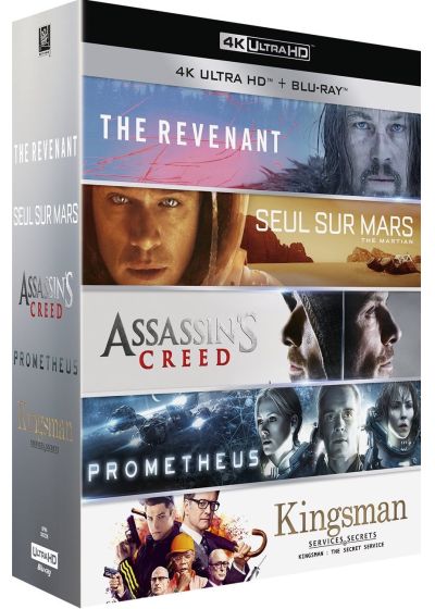 Meilleur de la 4K : The Revenant + Seul sur Mars + Assassin's Creed + Prometheus + Kingsman : Services secrets (4K Ultra HD + Blu-ray + Digital HD) - 4K UHD