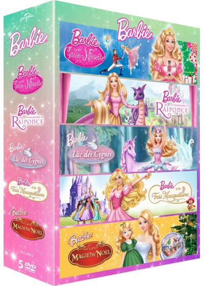 Barbie - Coffret : Casse-Noisette + Raiponce + Le Lac des cygnes + Les Trois Mousquetaires + La Magie de Noël (Pack) - DVD