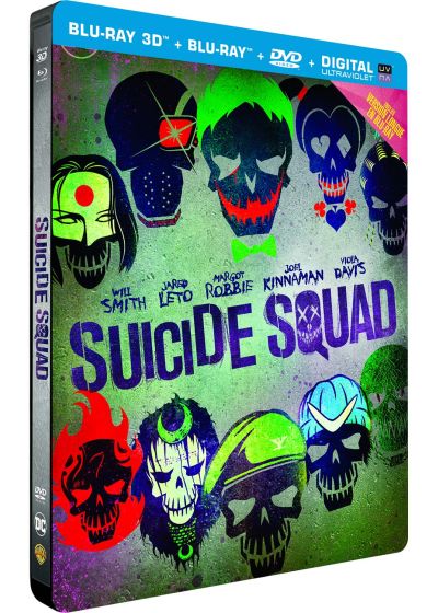 Suicide Squad (Blu-ray 3D + 2D + 2D Extended Edition + DVD + Copie digitale UltraViolet - Boîtier SteelBook) - Blu-ray 3D