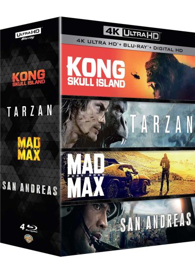 Kong : Skull Island + Tarzan + Mad Max : Fury Road + San Andreas (4K Ultra HD) - 4K UHD