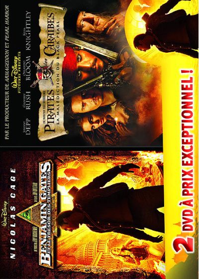 Benjamin Gates et le trésor des Templiers + Pirates des Caraïbes, la malédiction du Black Pearl (Pack) - DVD