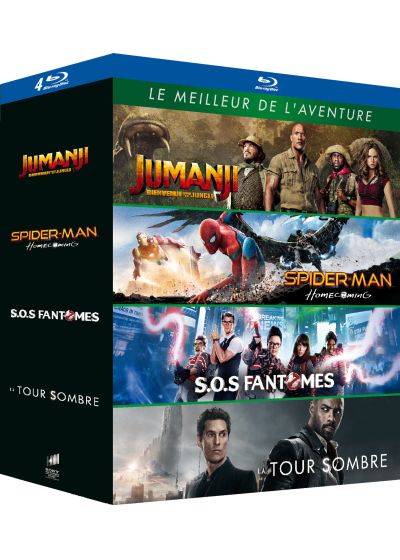 Le Meilleur de l'aventure - Coffret : Jumanji : Bienvenue dans la jungle + Spider-Man : Homecoming + SOS Fantômes + La Tour Sombre (Pack) - Blu-ray
